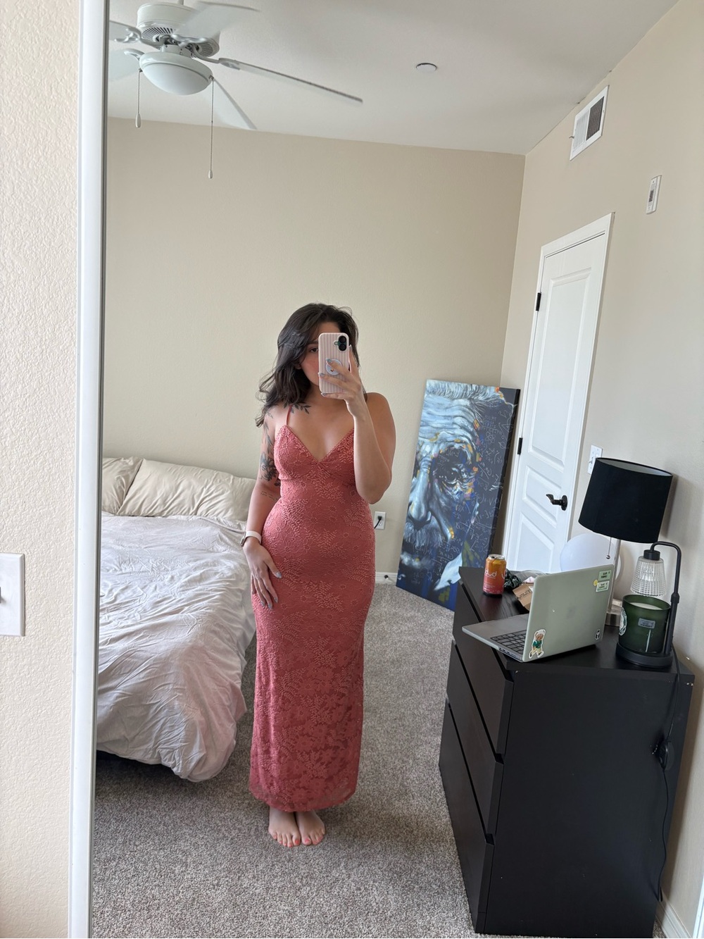 Bodycon Pink Lace Dress